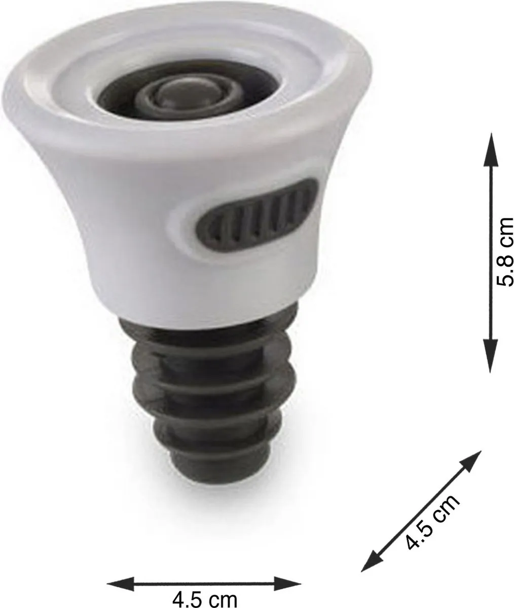 Solis Vacuum Wijnstopper 922.86 - 2 Stuks - Zwart/Wit