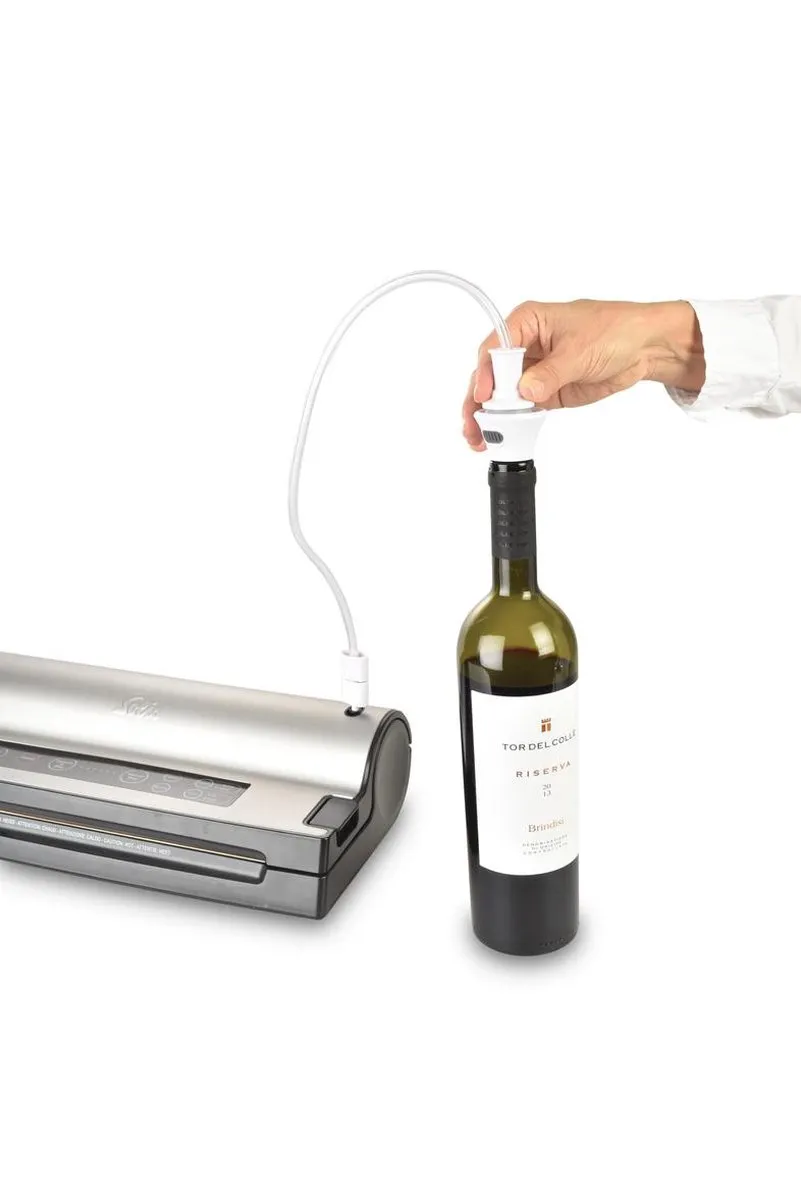 Solis Vacuum Wijnstopper 922.86 - 2 Stuks - Zwart/Wit