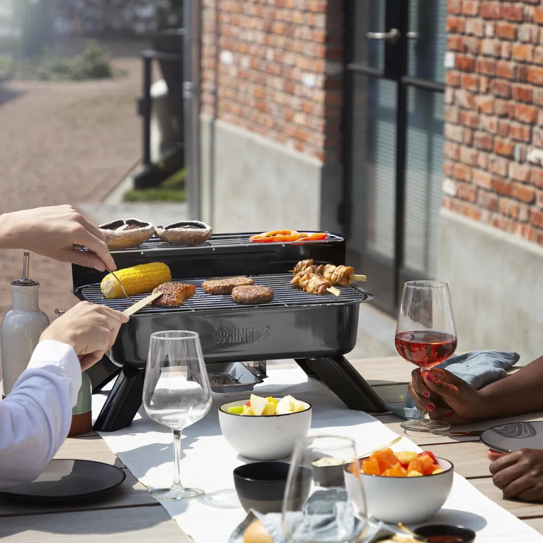 Princess 112252 Hybride Barbecue 2000W - 32cm - Zwart
