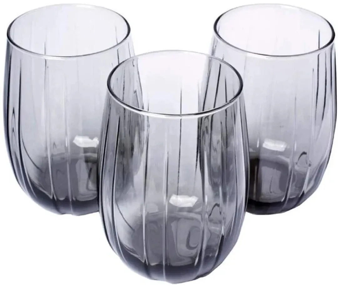 Pasabahce Linka Waterglazen 240ml - Set van 3 - Zwart