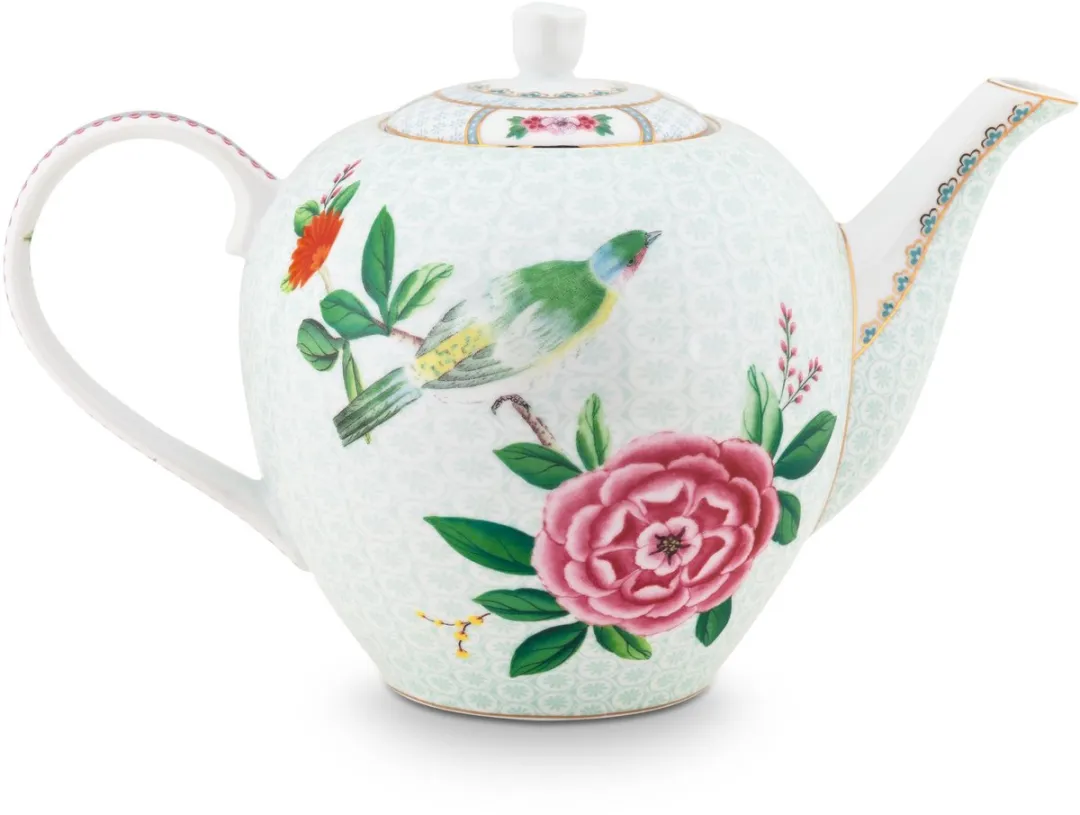 Pip Studio Blushing Birds Theepot 1,6L - Wit Porselein
