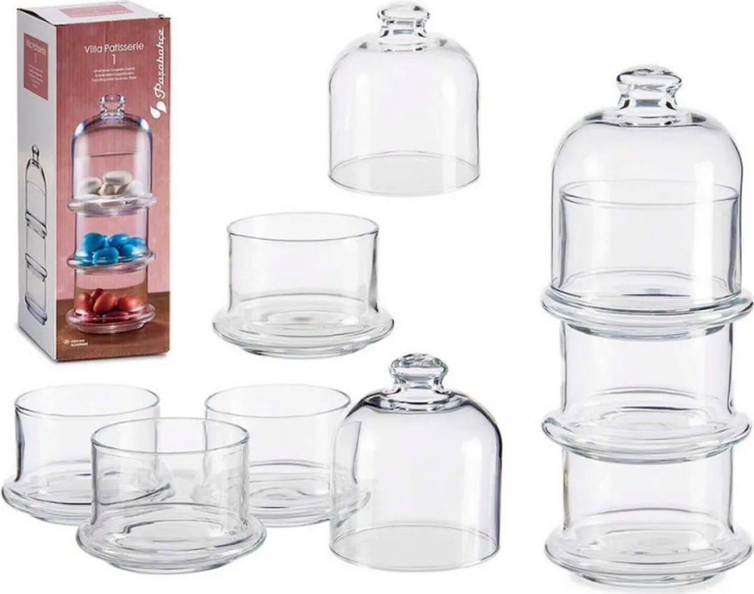 Pasabahce Villa Patisserie Glazen Voorraadpot Mini 3-laags
