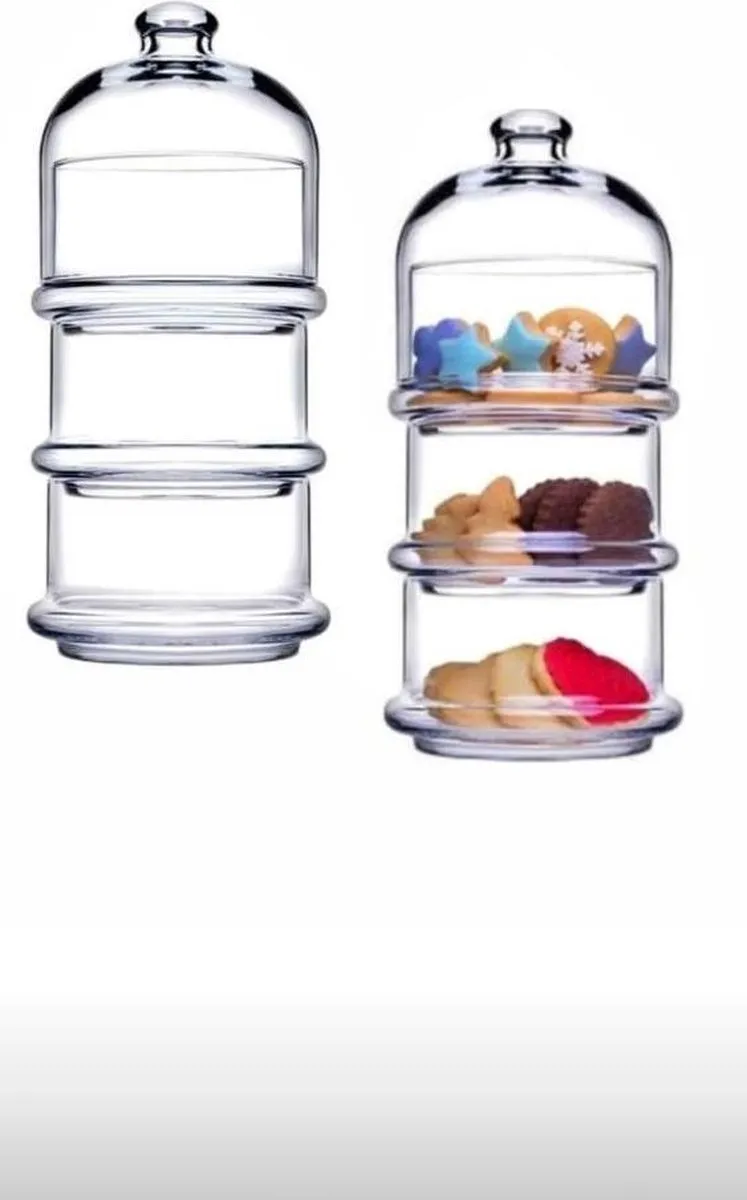 Pasabahce Villa Patisserie Glazen Voorraadpot Mini 3-laags - Ø10cm