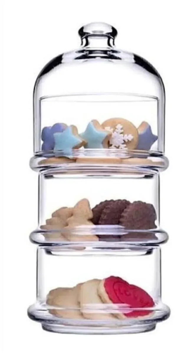 Pasabahce Villa Patisserie Glazen Voorraadpot Mini 3-laags - Ø10cm - afbeelding 6 van 6