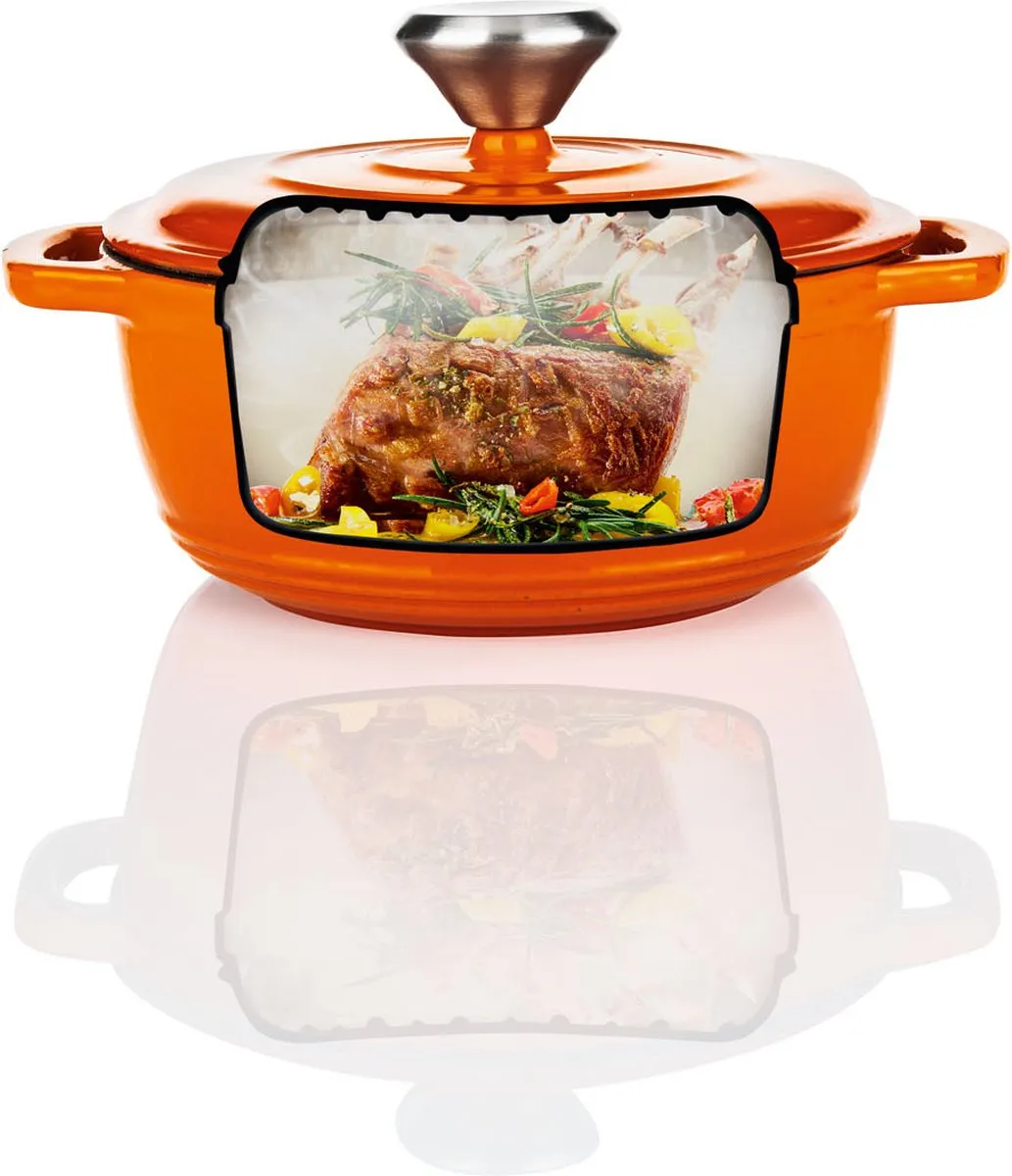 Silvercrest Gietijzeren Braadpan 16cm - 1,3L - Oranje