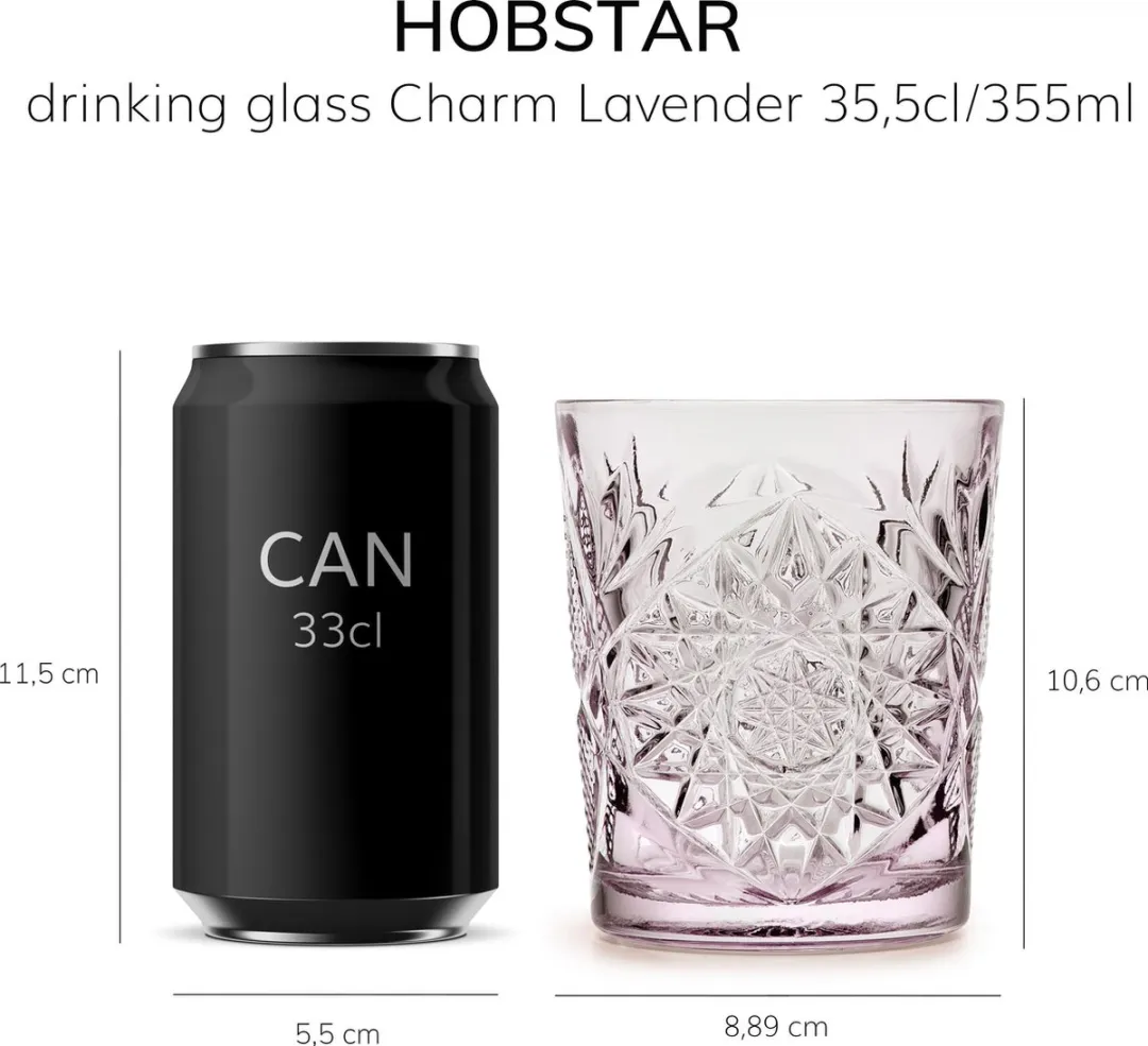 Libbey Hobstar Charm Drinkglas 355ml - 6 Stuks - Paars - afbeelding 6 van 6