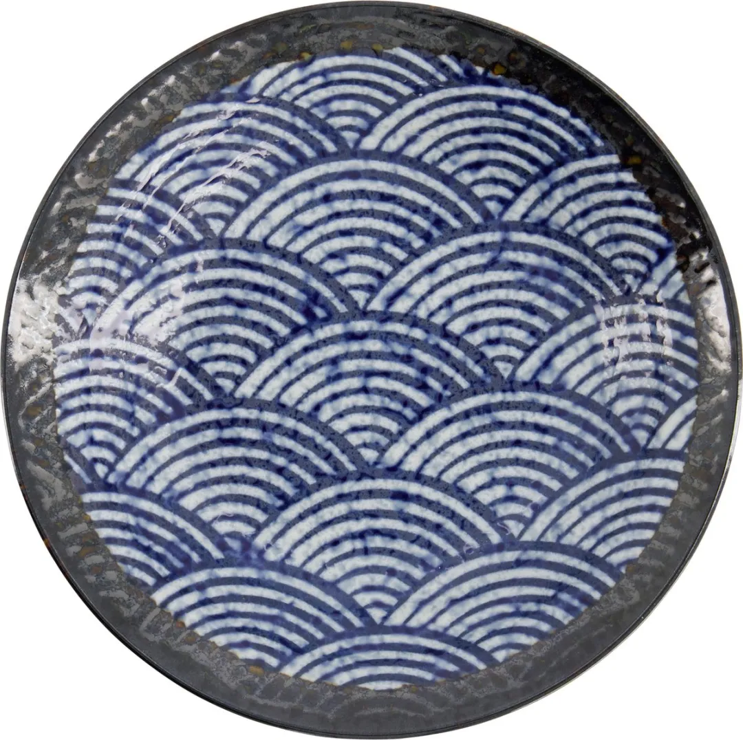 Tokyo Design Studio Aisai Seigaiha Schaal 20.4cm - Blauw