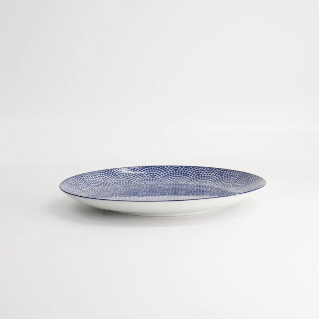 Tokyo Design Studio Nippon Blue Ontbijtbord 20cm - Blauw met witte stippen