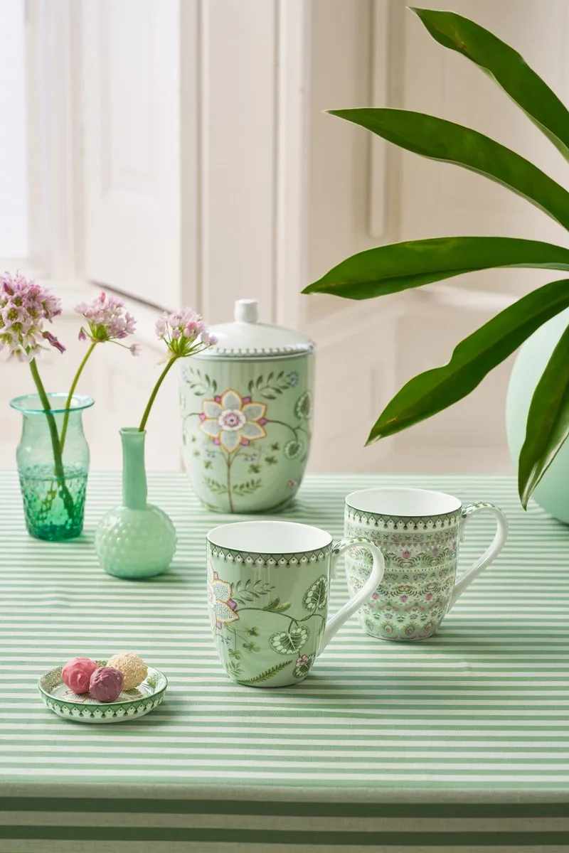 Pip Studio Lily & Lotus Mokken XL 450ml - 2 Stuks Groen