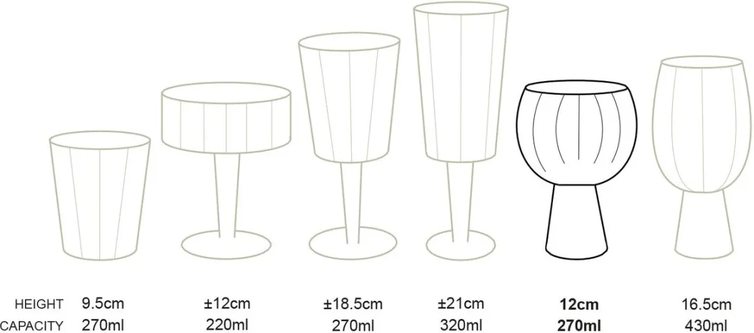 vtwonen Retro Wijnglazen 270ml - Set van 4
