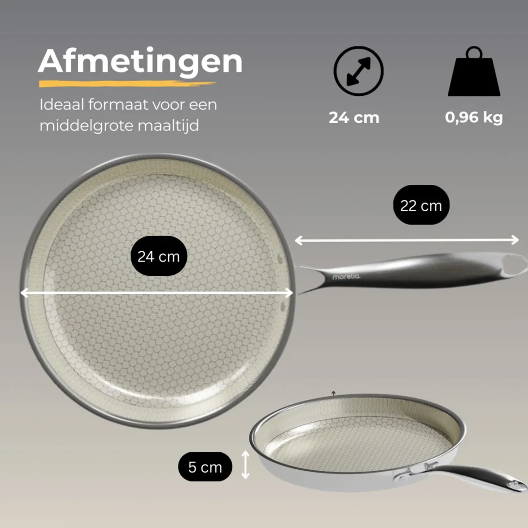 Morelia Hybrid Koekenpan 24cm - Inductie/Gas - Keramisch - Beige - afbeelding 4 van 6