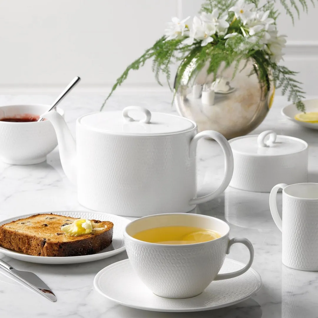 Wedgwood Gio Theekop & Schotel 260ml - Wit