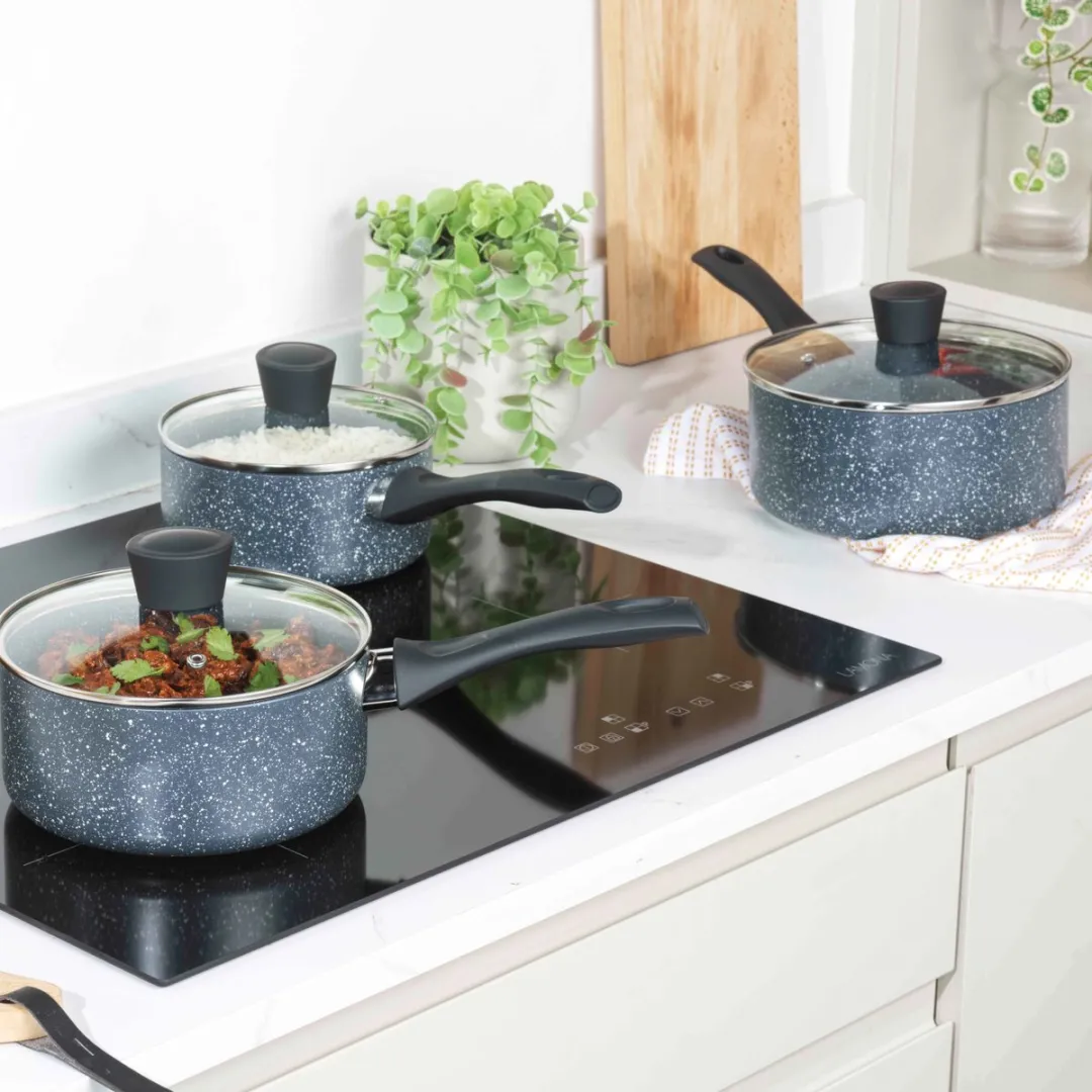 Russell Hobbs Nightfall Stone 3-delige Steelset - 16/18/20cm - Inductie - Blauw - afbeelding 4 van 6