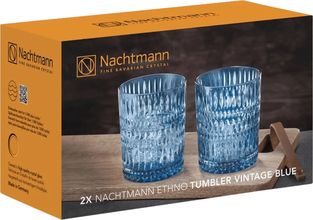 Nachtmann BE105389 Drinkglazen Set - 2 Stuks - Vintage Blauw