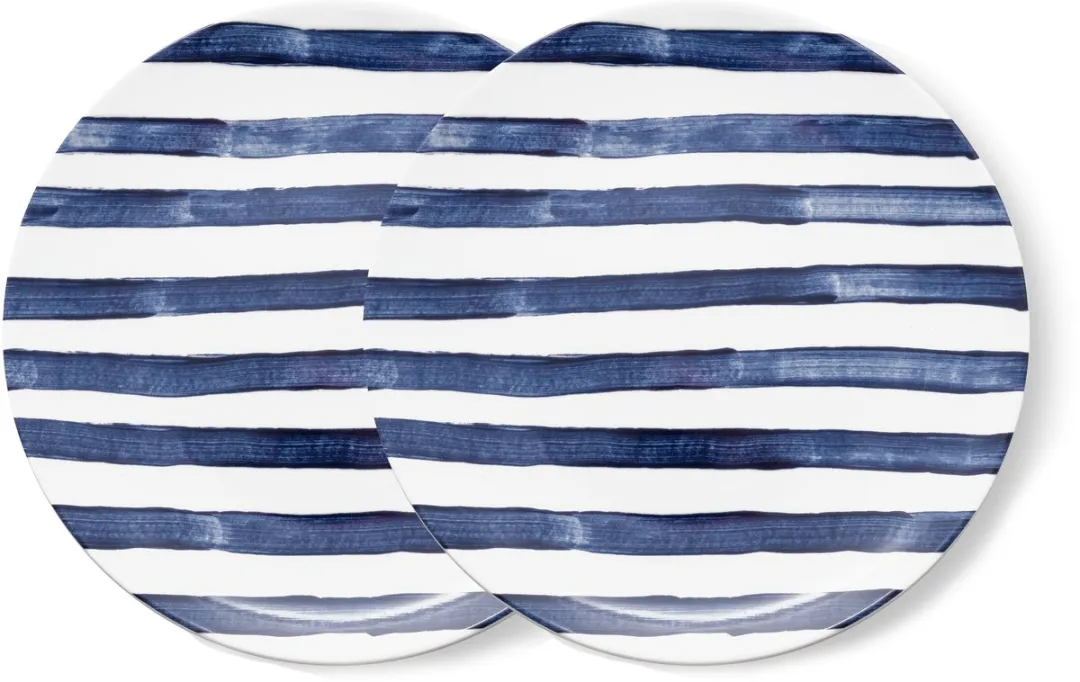 vtwonen Painted Dinerborden Blauw/Wit 25.5cm