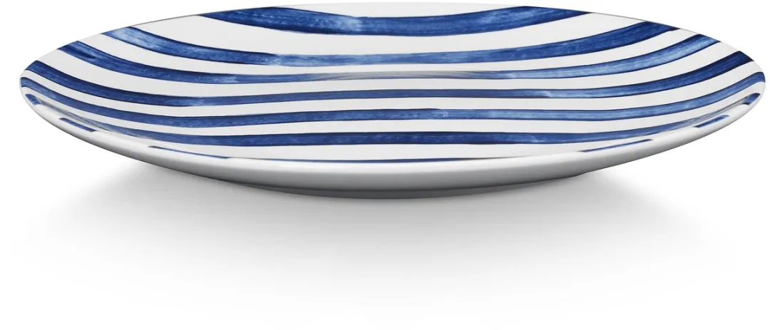 vtwonen Painted Dinerborden Blauw/Wit 25.5cm - 2 Stuks