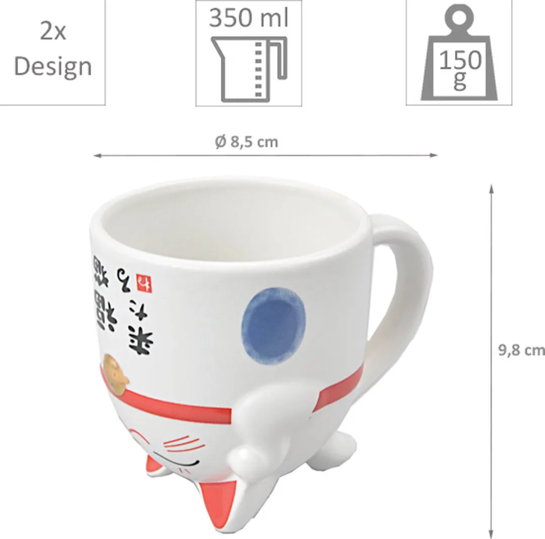 Tokyo Design Studio Cat Mug 8076 - 350ml - Blauw