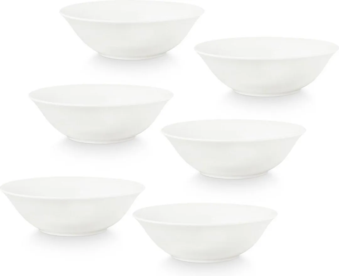 vtwonen Basic Ontbijtkommen Set 6 Stuks - 18cm - Wit Porselein