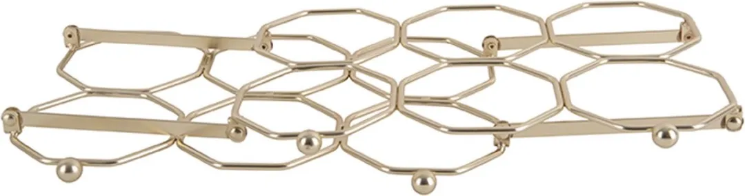 Present Time Honeycomb Wijnrek 6 Flessen - Goud - 31x16,5x22cm - afbeelding 6 van 6