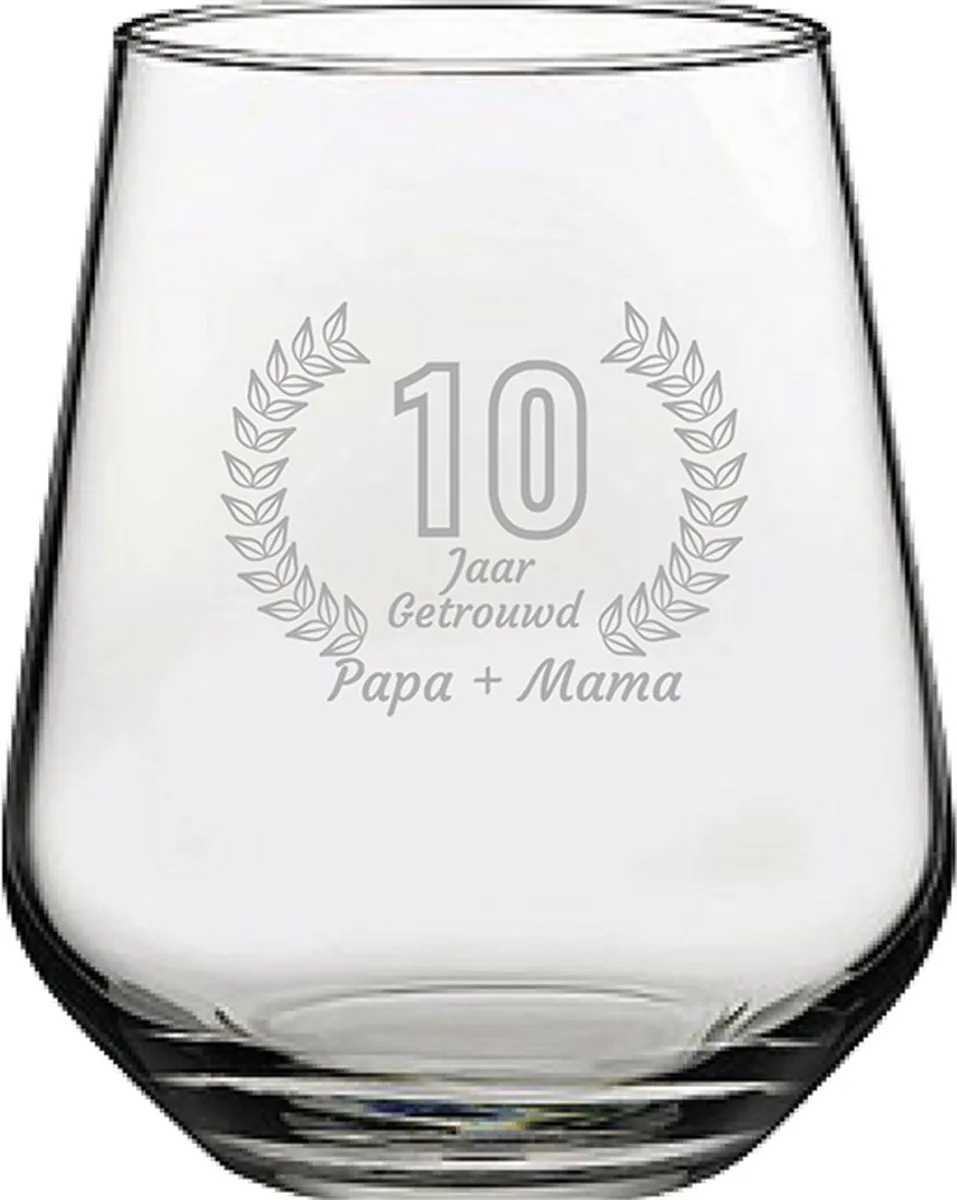Pasabahce Gegraveerd Drinkglas 42,5cl Papa + Mama