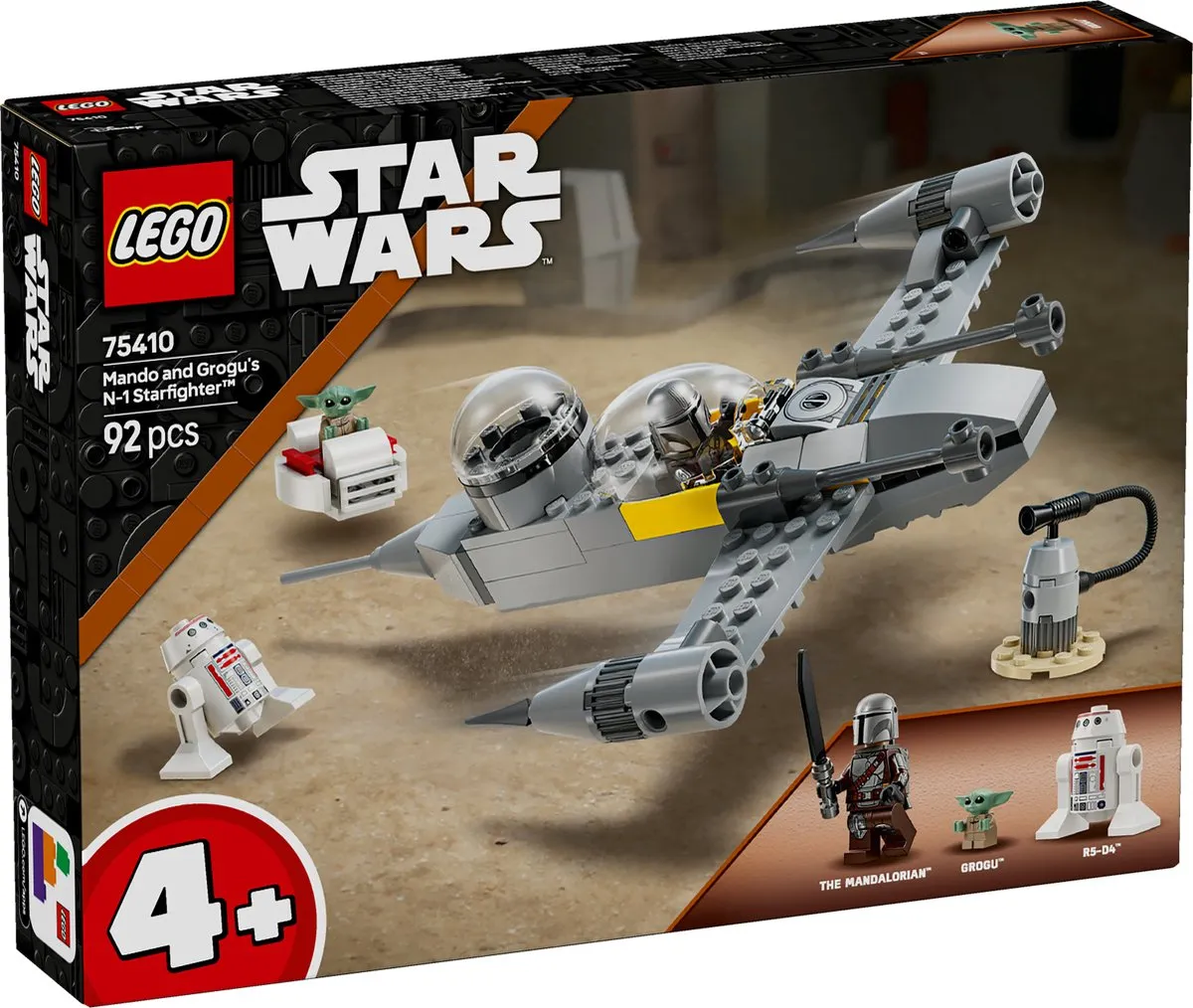LEGO Star Wars Mando en Grogu’s N-1 Starfighter 75410 - 92 Stukken - Multicolor
