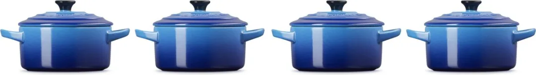 Le Creuset Signature Serveerpannetjes Azure - 4 Stuks - Ø10cm