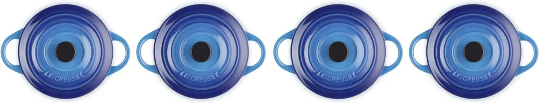 Le Creuset Signature Serveerpannetjes Azure - 4 Stuks - Ø10cm