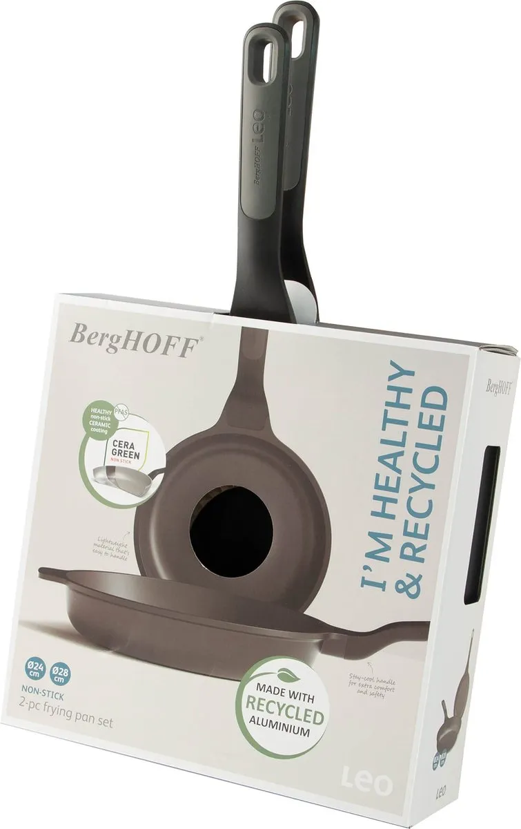 BergHOFF Leo Recycled 2-delige Braadpannenset 3950599 - Grijs