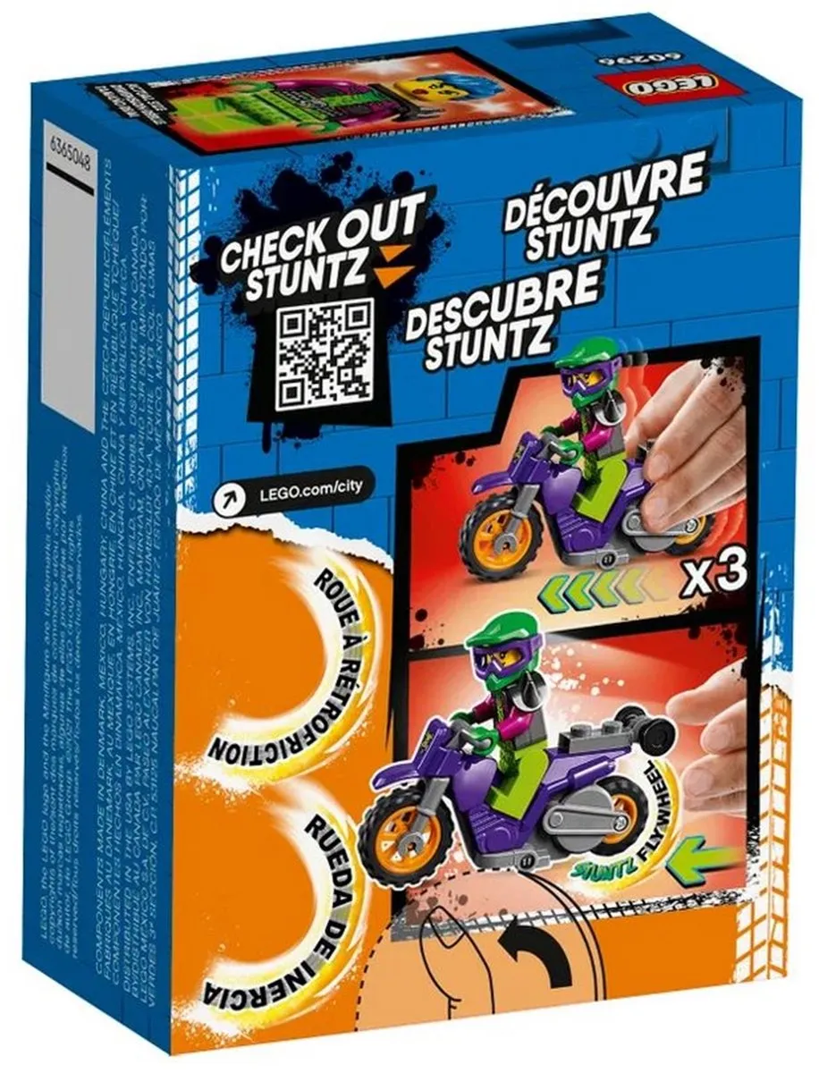 LEGO City Stuntz 60296 Wheelie Stuntmotor - 14 Stukken