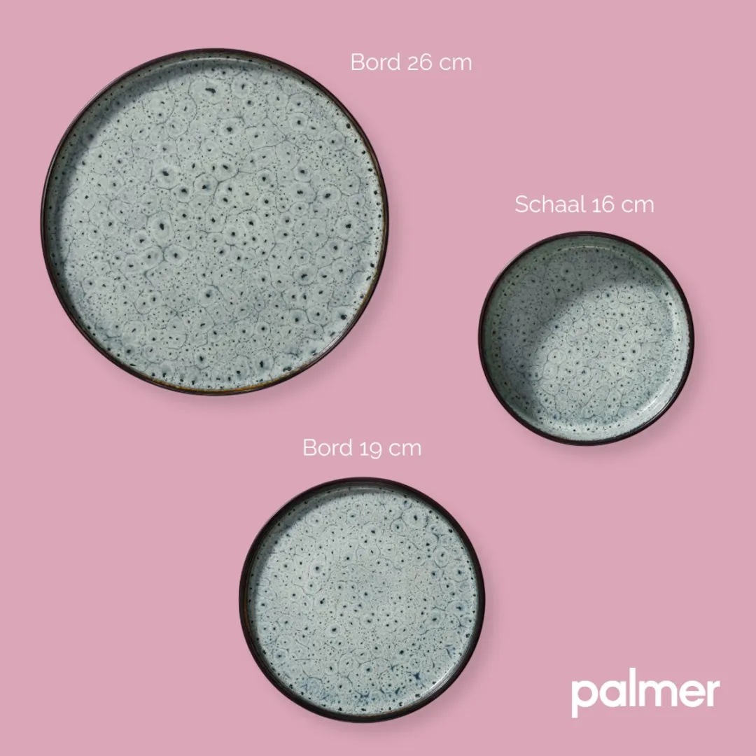 Palmer Coco Serviesset 18-delig - 6 Personen - Blauw Porselein