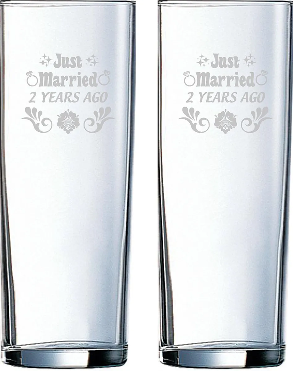 Arcoroc Just Married Gegraveerde Longdrinkglazen Set