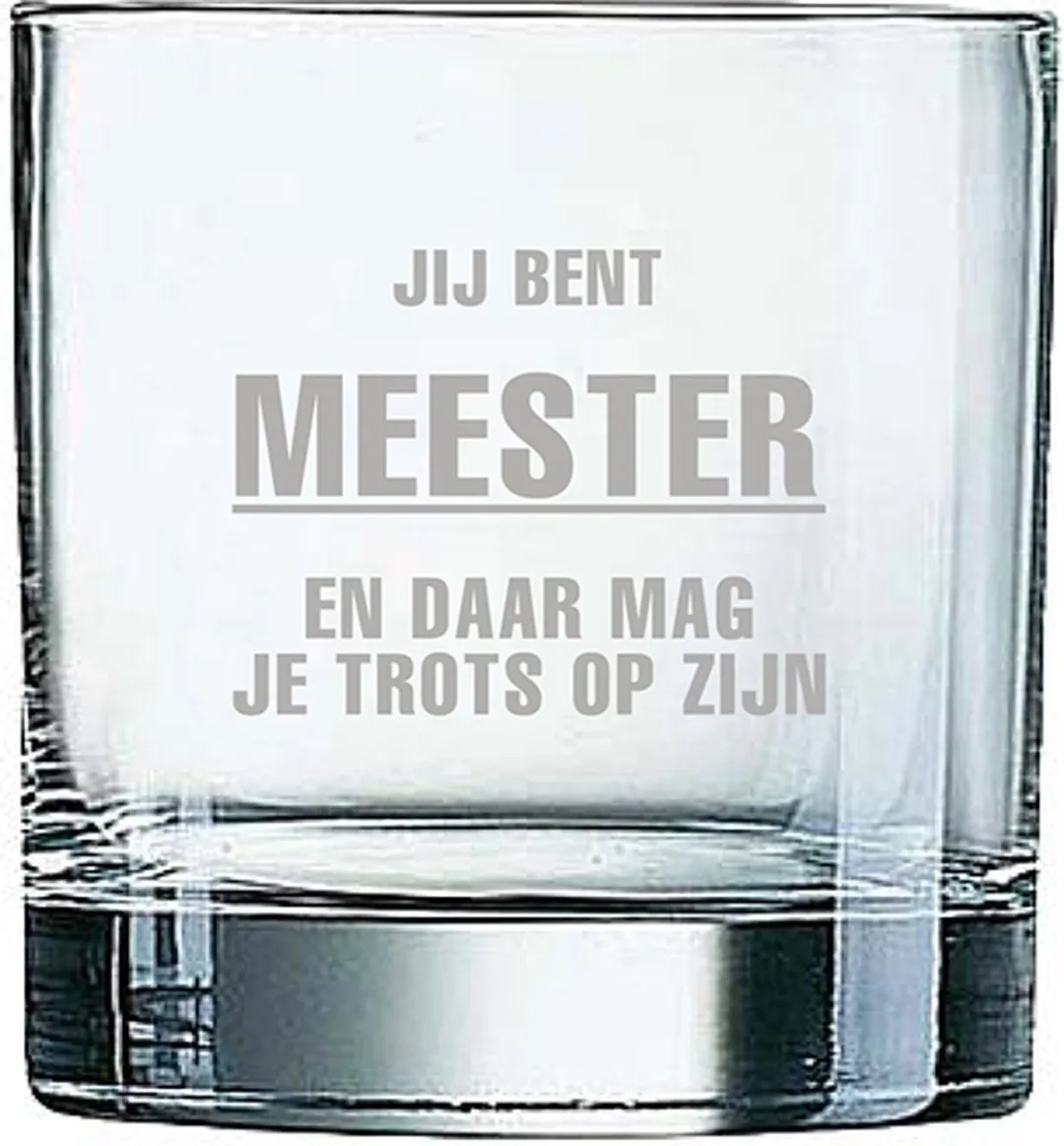 Arcoroc Whiskeyglas 'Jij bent Meester' 38cl