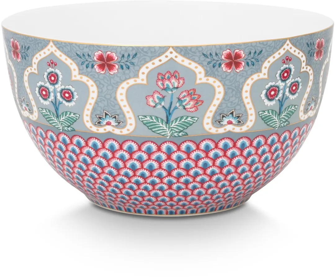 Pip Studio Flower Festival Serveerschaal Lichtblauw 18cm