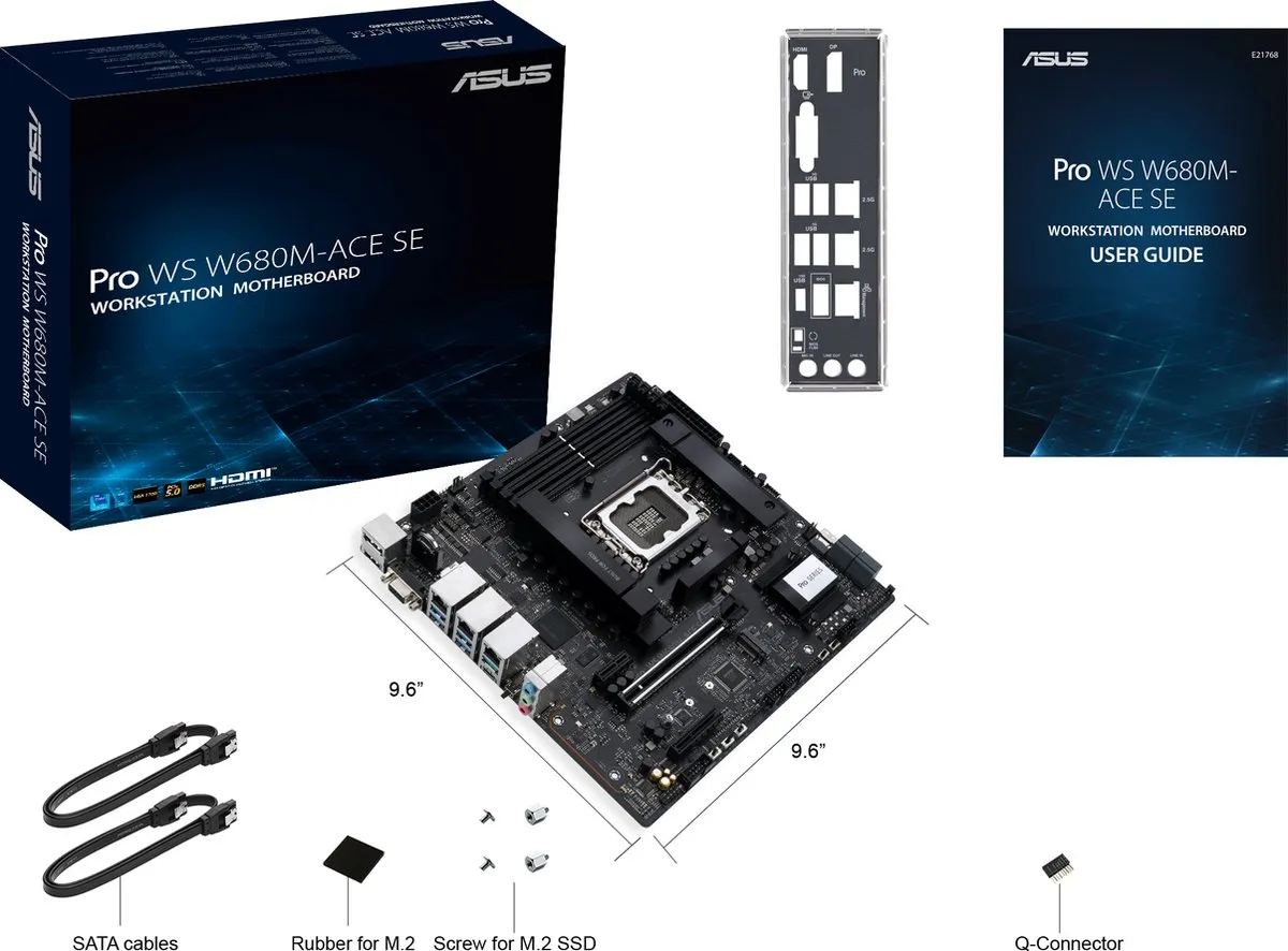 ASUS PRO WS W680M-ACE SE Moederbord - Micro ATX - Intel W680