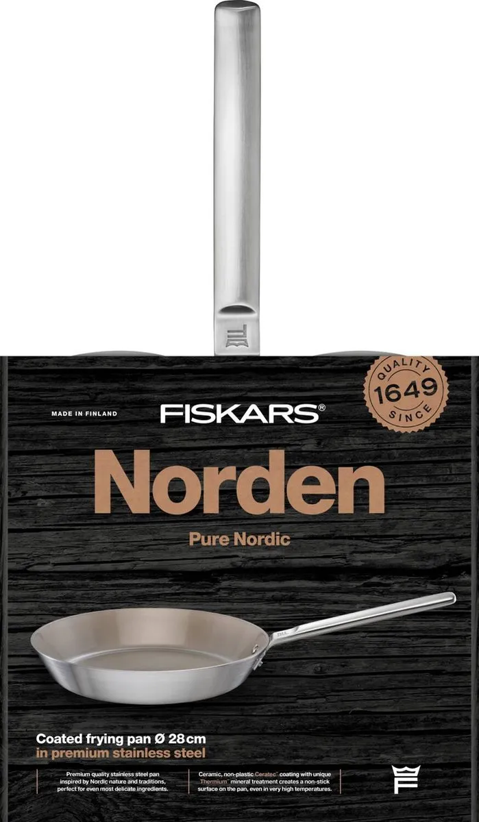 Fiskars Norden Koekenpan 28cm - RVS - Ceratec Anti-aanbaklaag - afbeelding 5 van 6