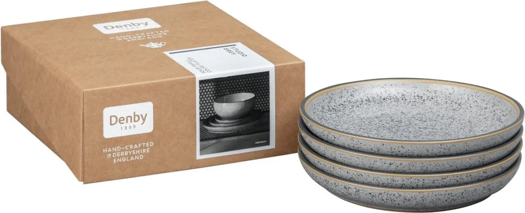 Denby Studio Grey Coupe Bord - Set van 4 - ø17cm
