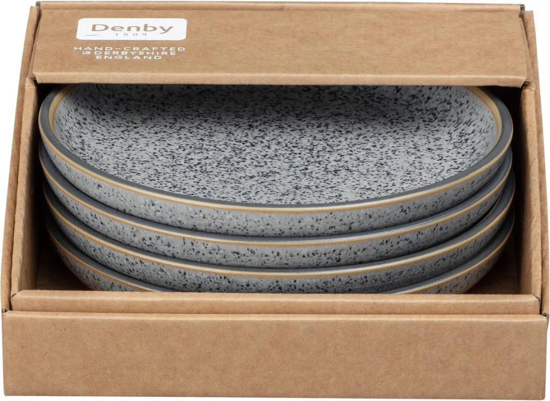 Denby Studio Grey Coupe Bord - Set van 4 - ø17cm