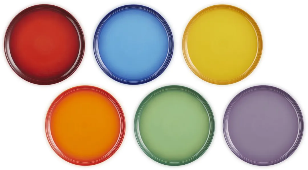 Le Creuset Vancouver Ontbijtborden 22cm - Regenboogset 6 Stuks