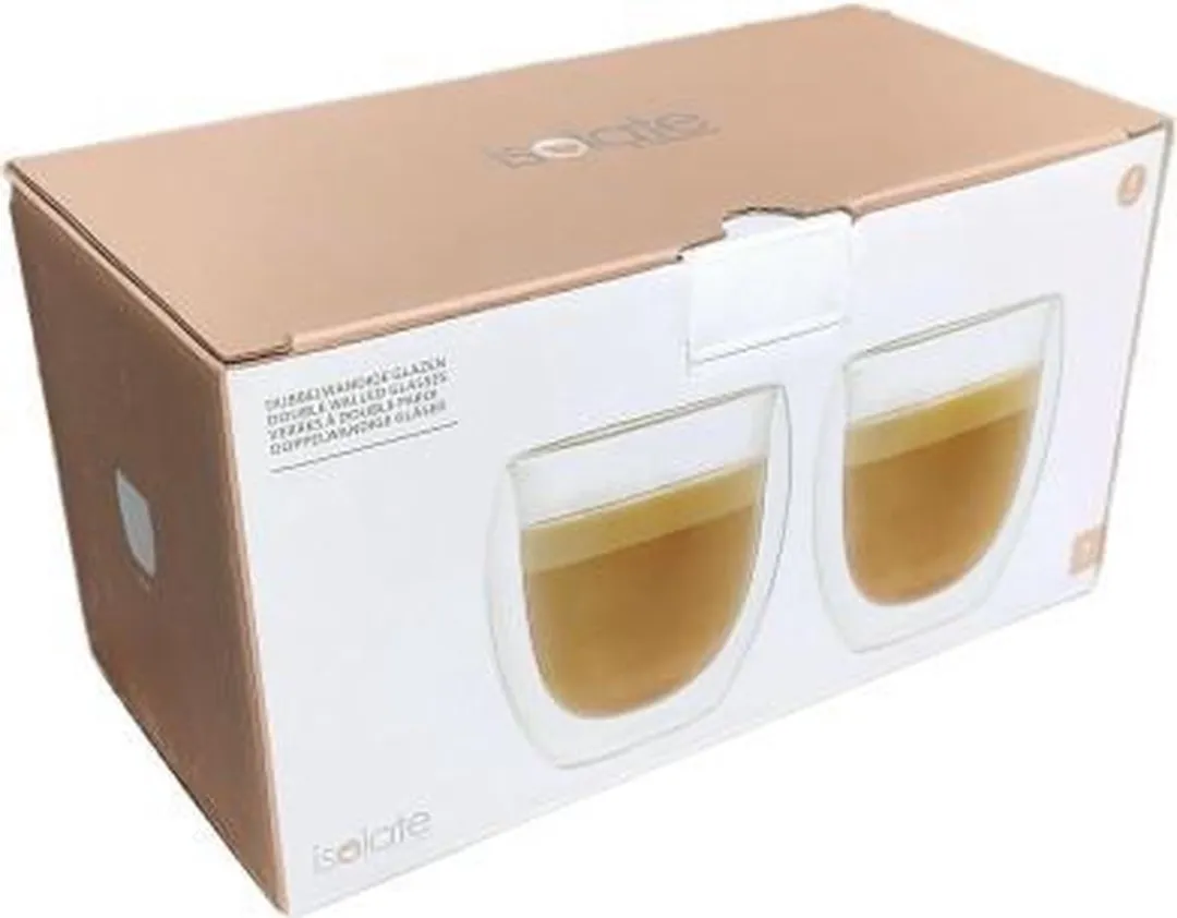 Cosy&Trendy Isolate Dubbelwandig Koffieglas 22cl - Set van 2
