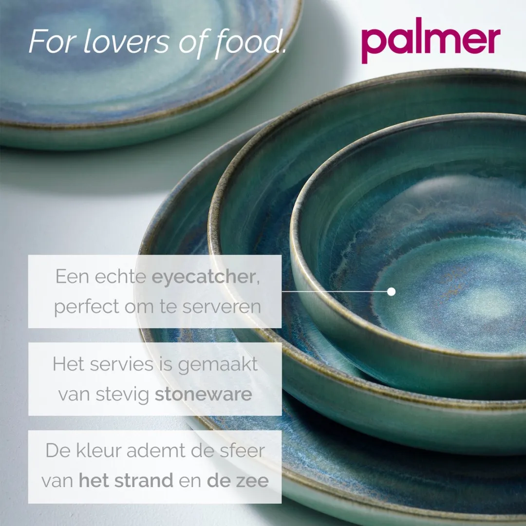 Palmer Miami Koffiekop & Schotel 210ml - 2 Stuks - Groen