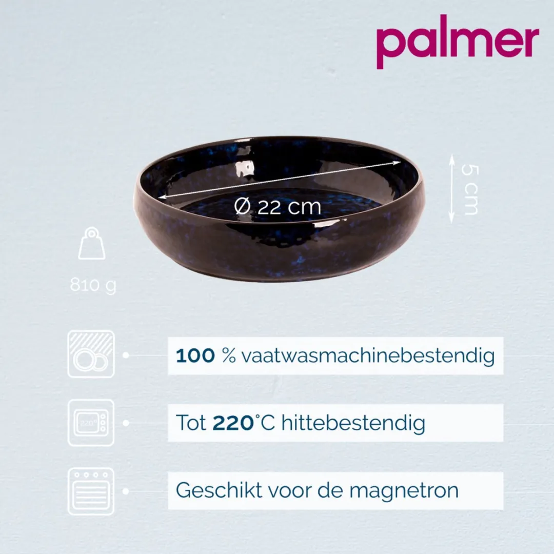 Palmer Bama Blue Pastabord - 2 Stuks ø22cm - Blauw