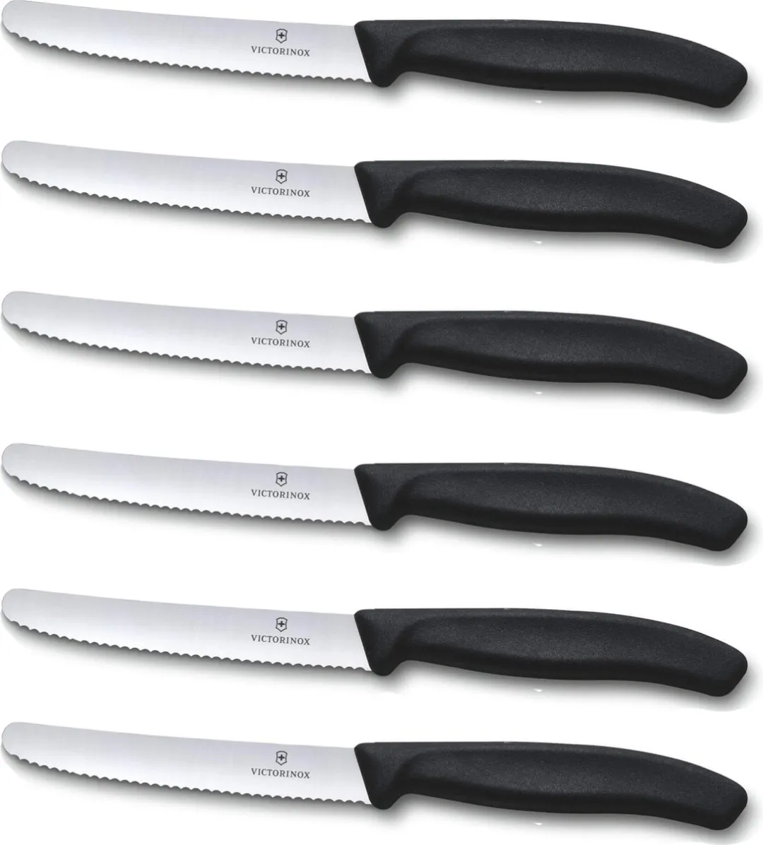 Victorinox Tafelmes 6 stuks zwart krom heft