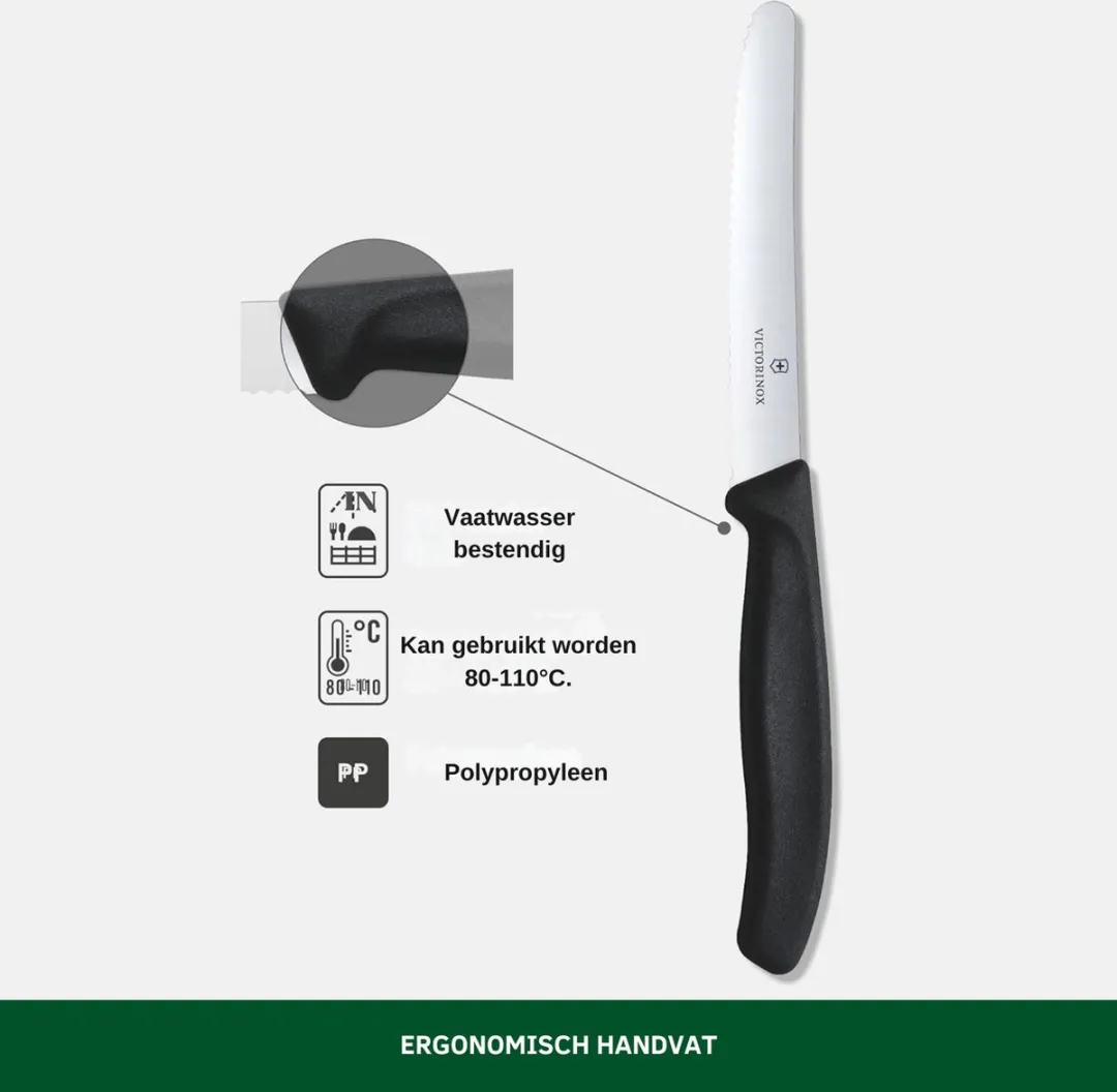 Victorinox Swiss Classic Tafelmes - 6 Stuks - Zwart - afbeelding 6 van 6