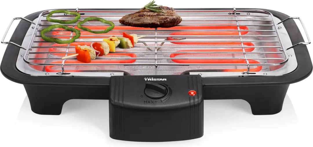 Tristar BQ-2813 Elektrische Tafel BBQ - 38x22cm - 6 Burgers - Zwart