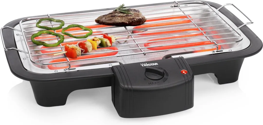Tristar BQ-2813 Elektrische Tafel BBQ - 38x22cm - 6 Burgers - Zwart