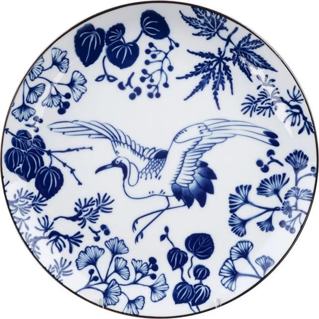 Tokyo Design Studio Flora Japonica Dinerbord Kraanvogel 25.7x3cm