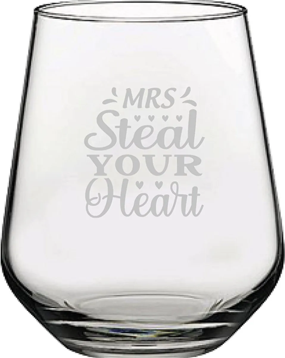 Pasabahce Gegraveerd Drinkglas Mrs. Steal Your Heart 42,5cl