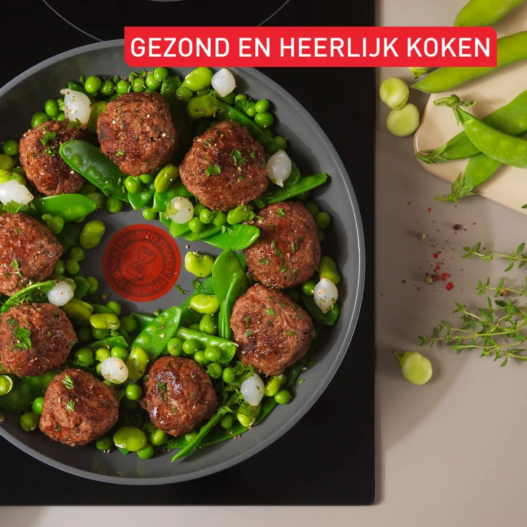 Tefal Cera Color ON G922S704 Keramische Pannenset 7-delig - Blauw