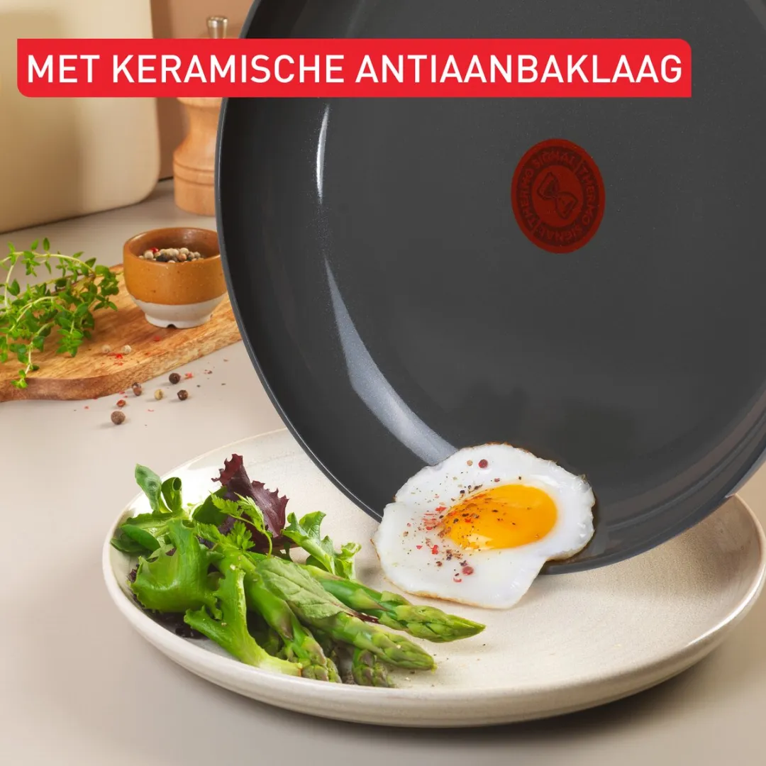 Tefal Cera Color ON G922S704 Keramische Pannenset 7-delig - Blauw