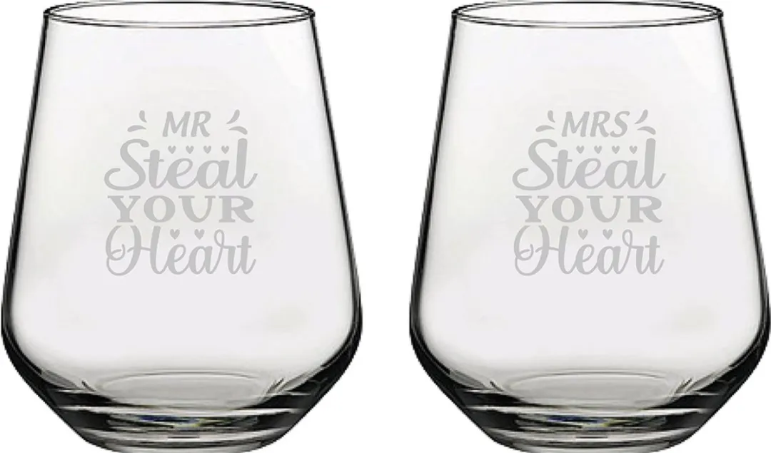 Pasabahce Gegraveerde Mr. & Mrs. 2024 Drinkglazen